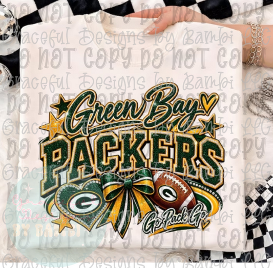 Faux Glitter Green Bay Packers