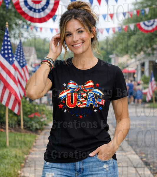 Faux Glitter USA Est. 1776