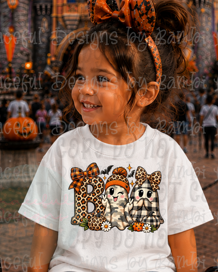 Faux Glittery Boo Ghosts Halloween