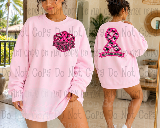 Faux Glittery Embroidered BC Fight Like A Girl (Pocket/Back)