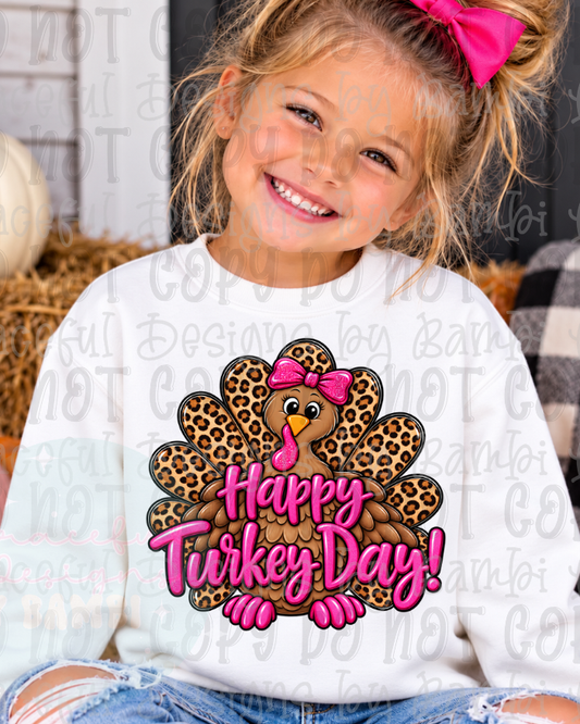 Faux Glittery Leopard Print Turkey Day Turkey