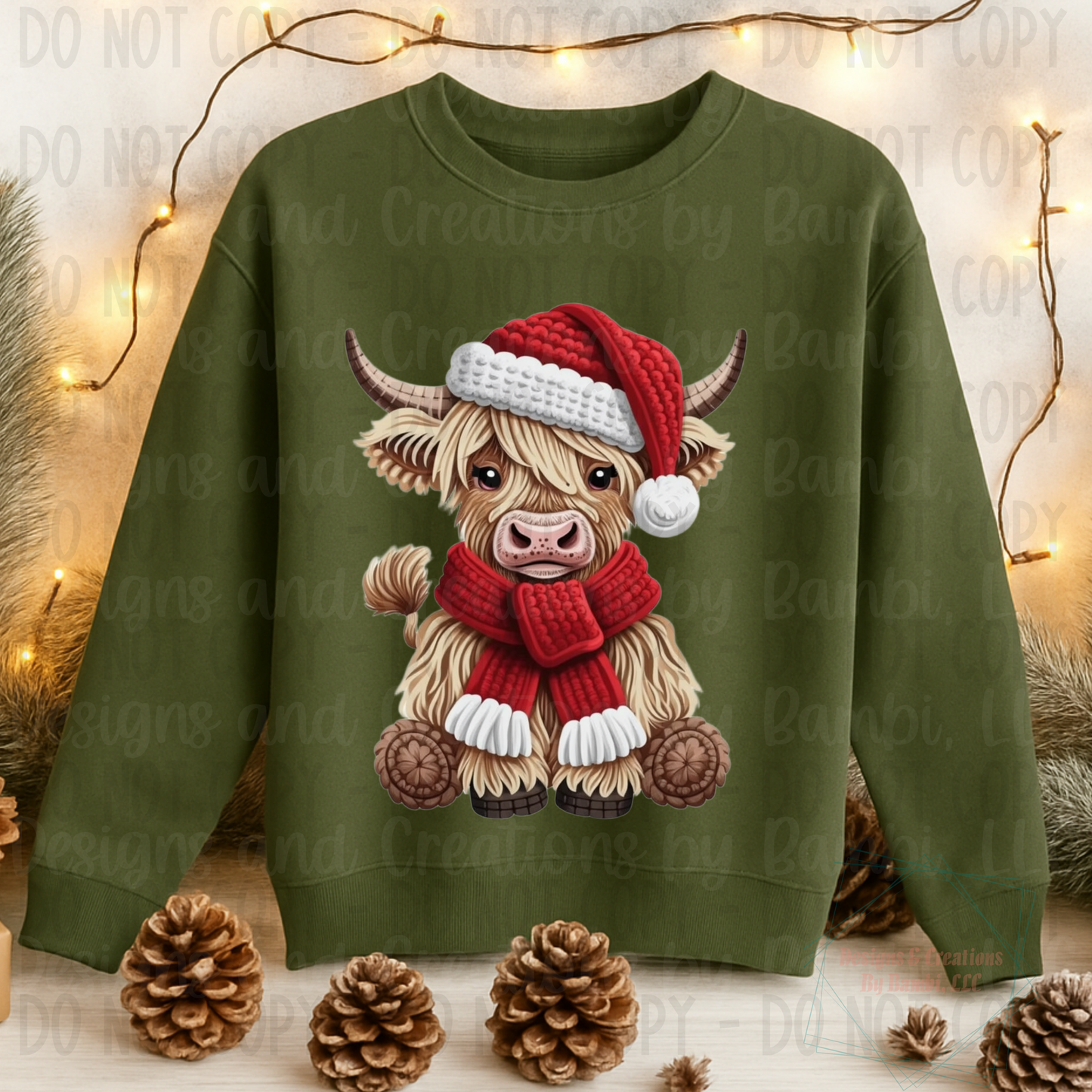 Faux Knit Shaggy Highland Cow