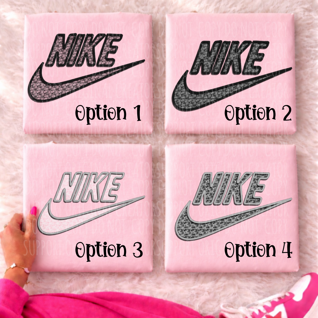 Faux Lace Nike with Faux Embroidery Outline Version 1