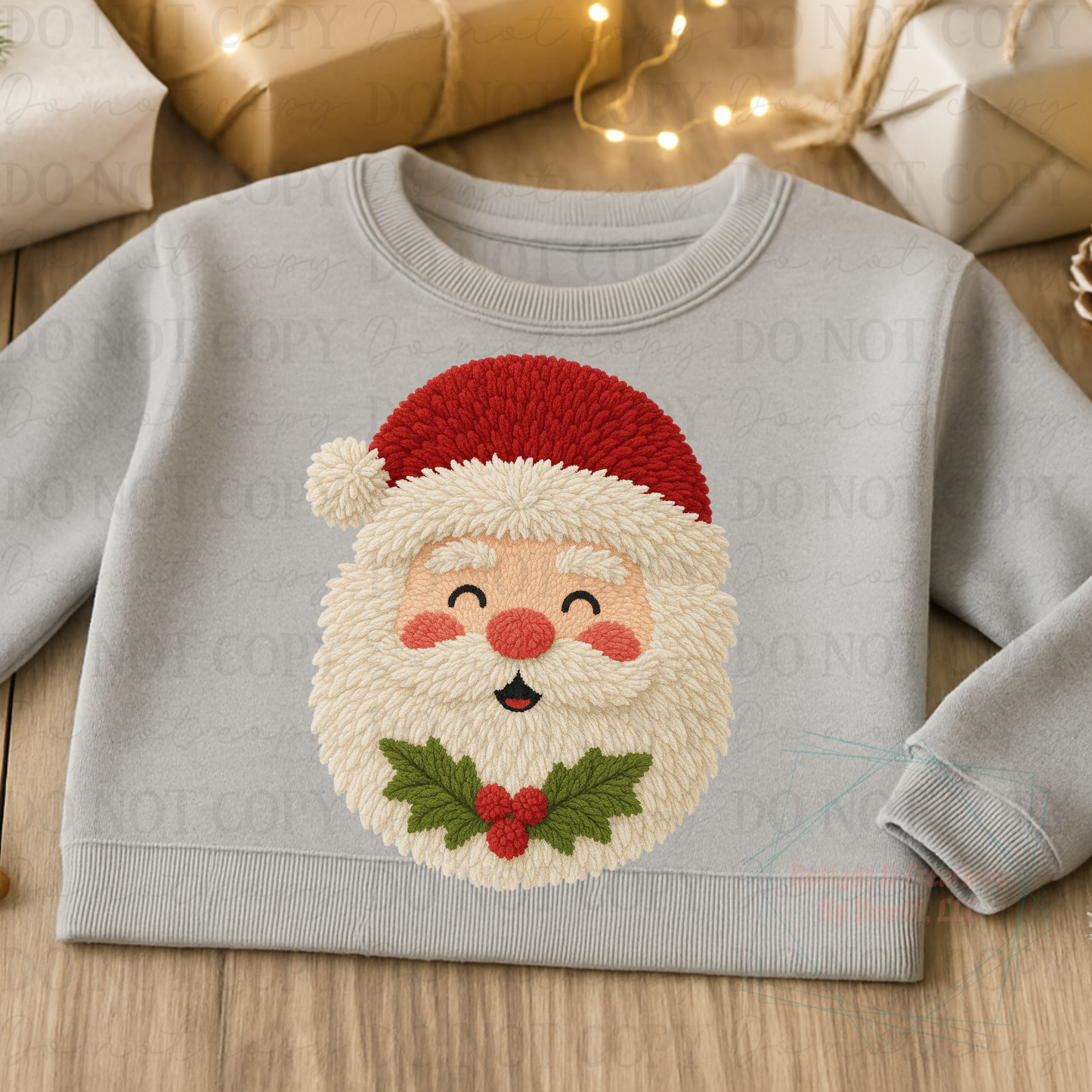 Faux Latch Hook Yarn Santa 1