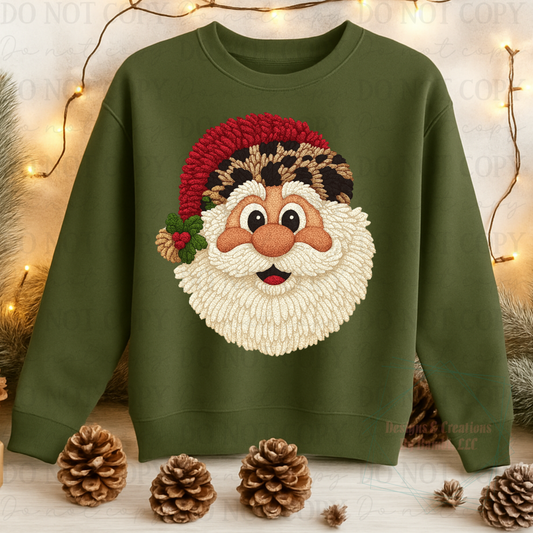 Faux Latch Hook Yarn Santa 3