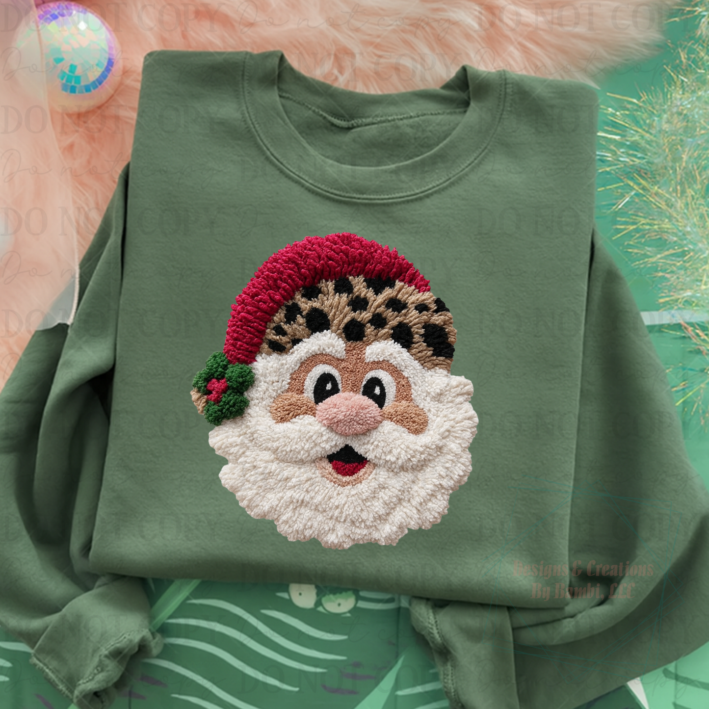 Faux Latch Hook Yarn Santa 4