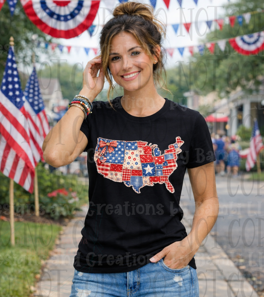 Faux Patchwork US Flag