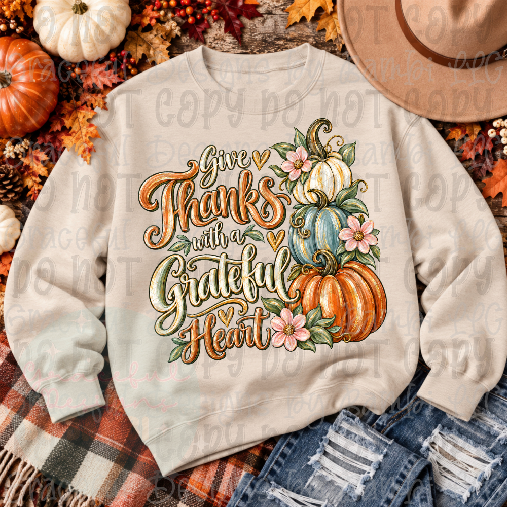 Faux Puff Give Thanks with a Grateful Heart