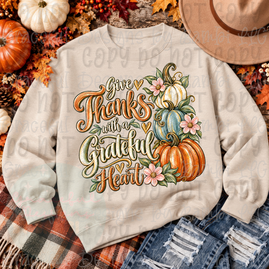 Faux Puff Give Thanks with a Grateful Heart