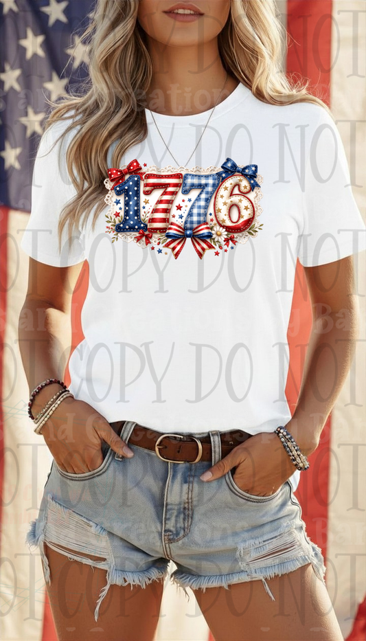 Faux Puff Patriotic 1776