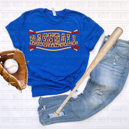 Faux Rope Baseball in Leopard