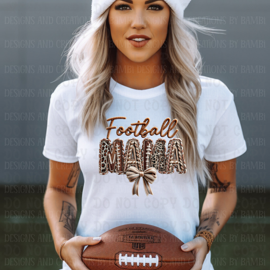 Faux Rope Frayed Football Mama