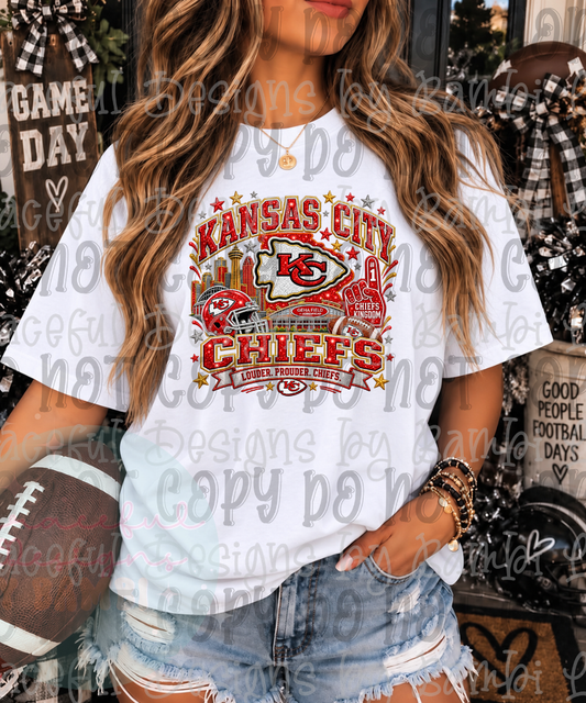 Faux Sequin Red Kingdom with Stadium