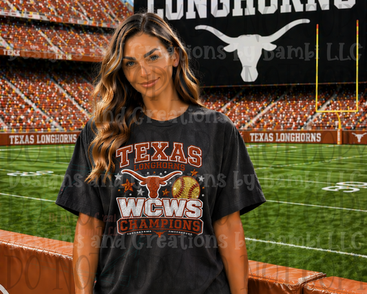 Faux Sequin Softball WCWS Longhorns