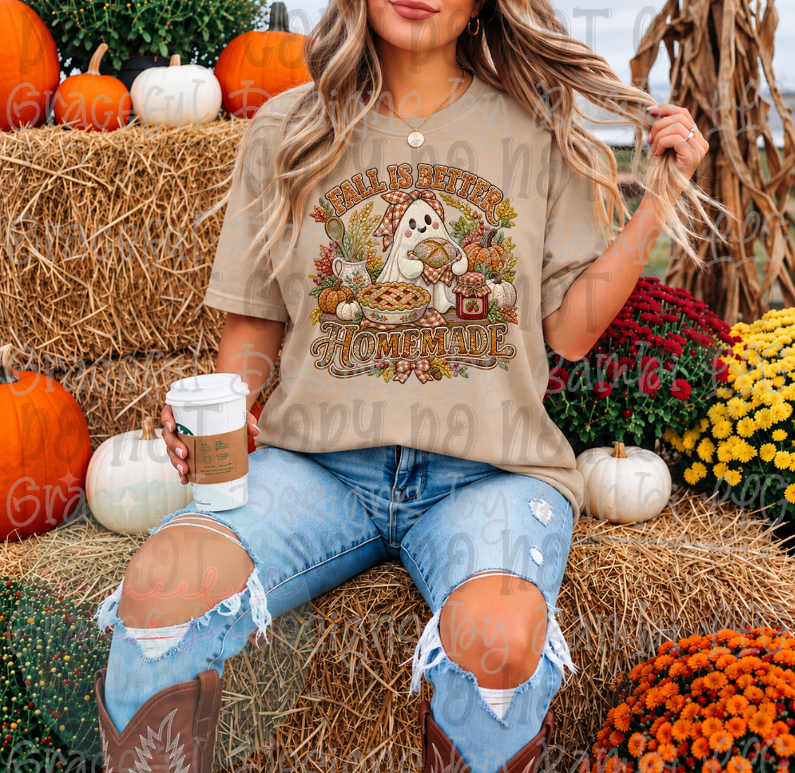 Faux Sequin/Embroidered Fall is Better Homemade