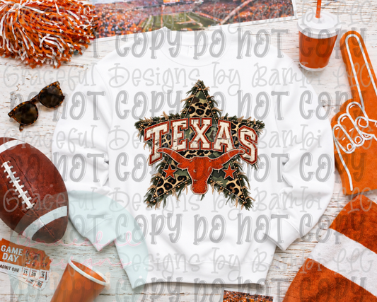 Faux Shag Camo Texas Star