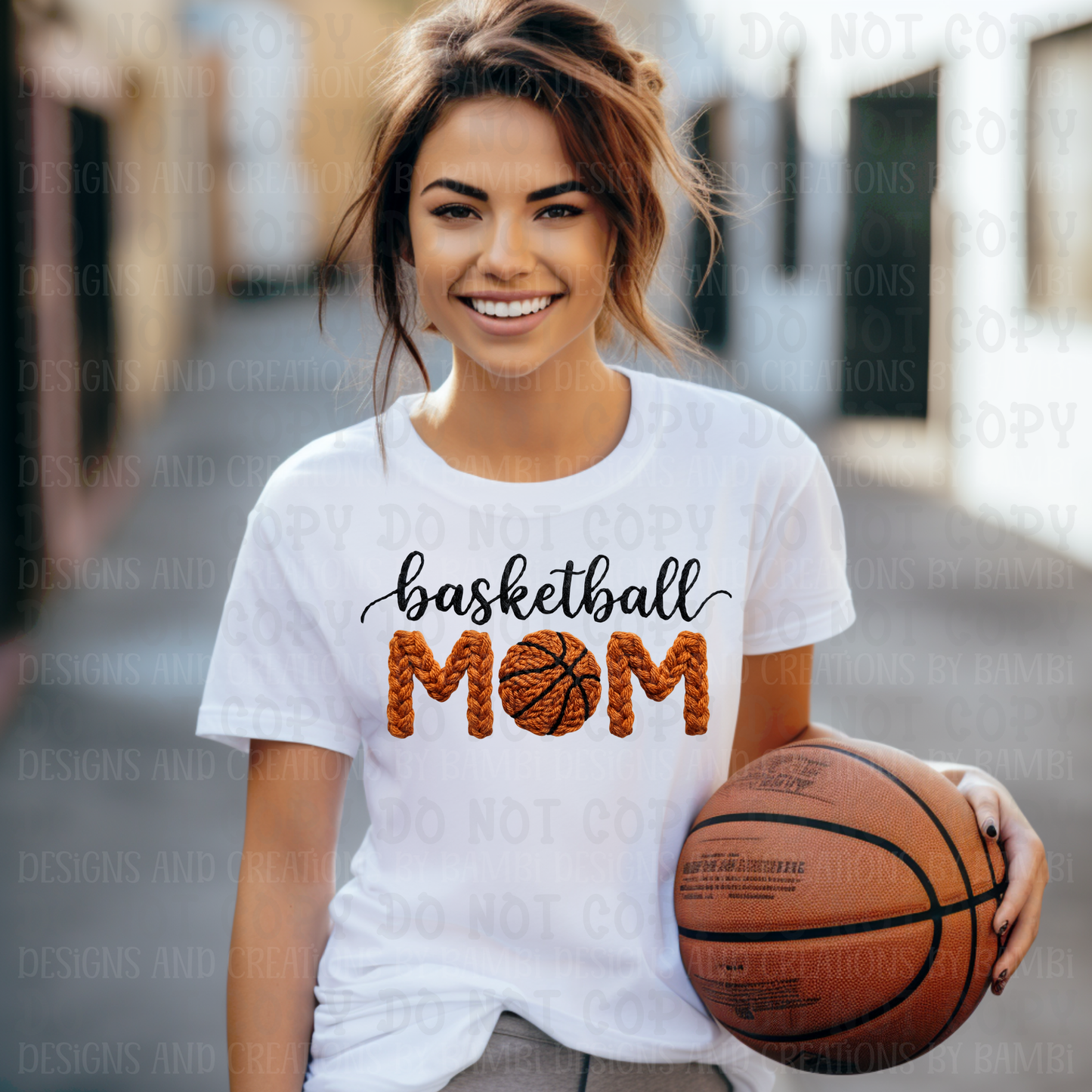 Faux Thread Basketball Mom
