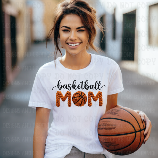 Faux Thread Basketball Mom