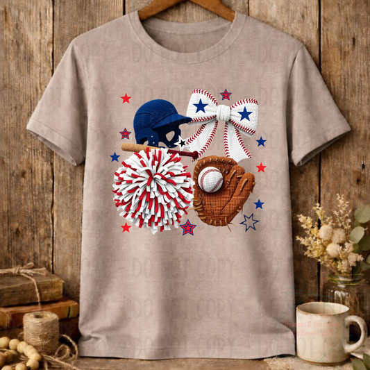 Faux Yarn Baseball Collage with Glove