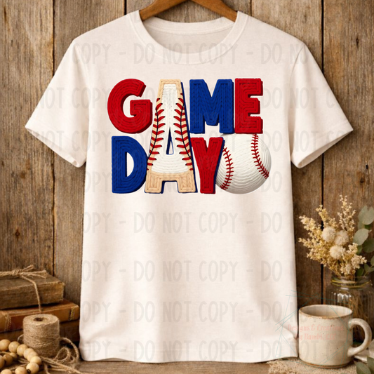 Faux Yarn Baseball Game Day