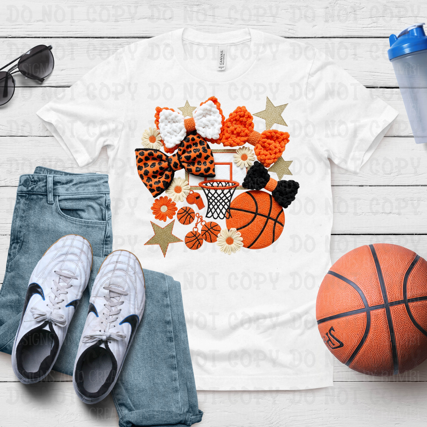 Faux Yarn Collage Basketball