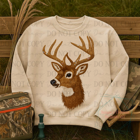 Faux Yarn Deer Head