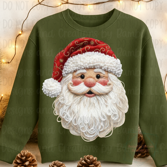 Faux Yarn Festive Santa with Red/Gold Hat