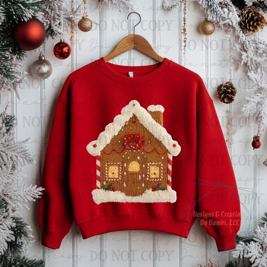 Faux Yarn Gingerbread House