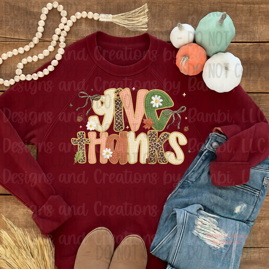 Faux Yarn Give Thanks Light Fall