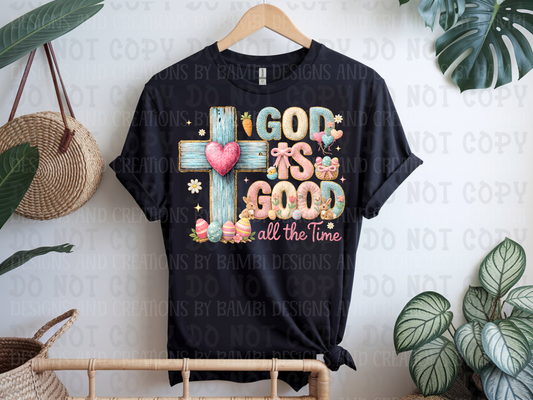 Faux Yarn God is Good with Cross