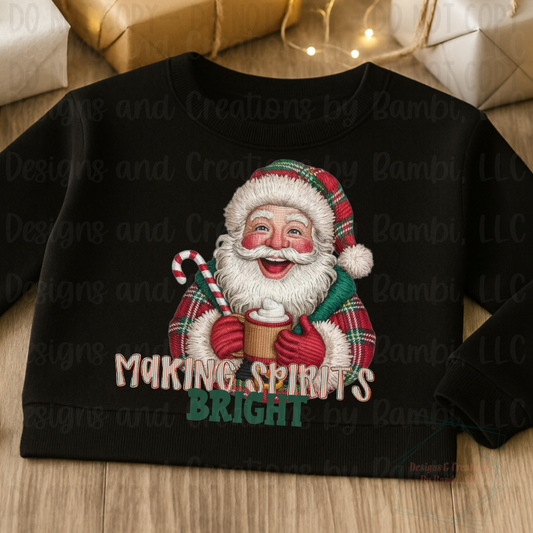 Faux Yarn Making Spirits Bright Santa