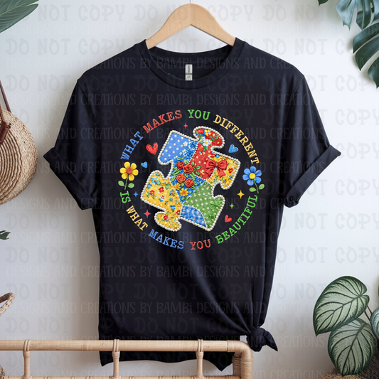 Faux Yarn Neurodiversity Autism Puzzle Piece