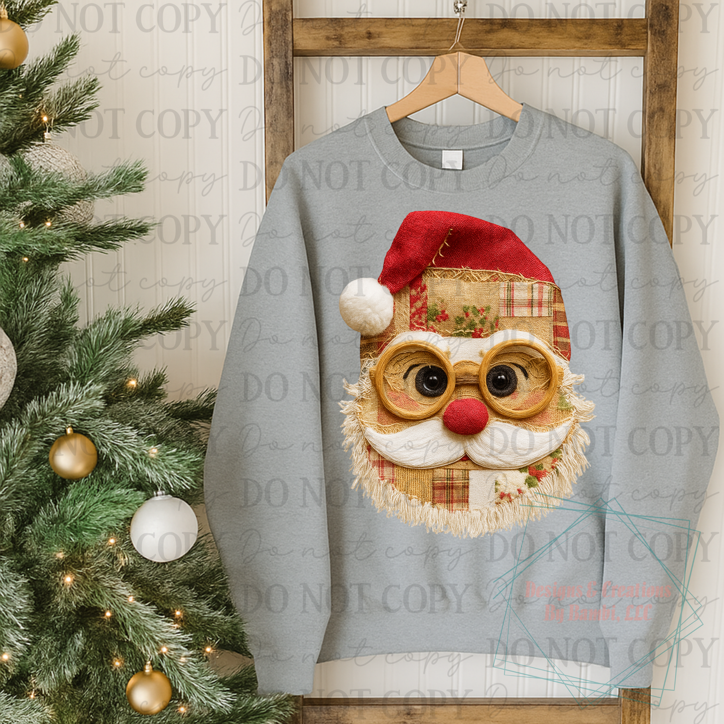 Faux Yarn Patchwork Santa Version 2