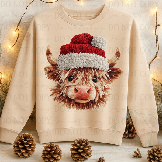 Faux Yarn Shaggy Cow
