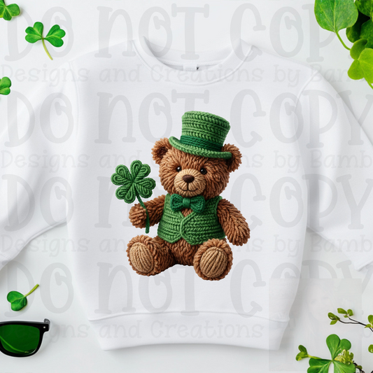 Faux Yarn St. Patrick's Bear