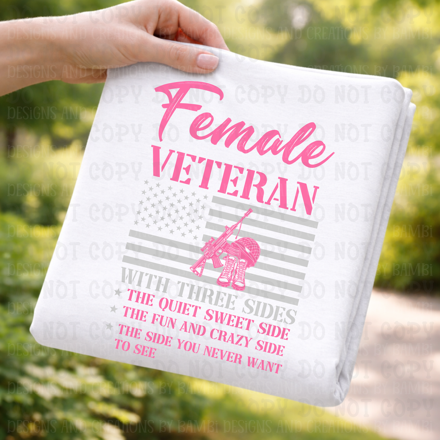Female Veteran Pink Font