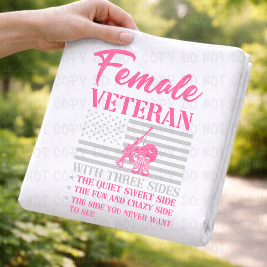 Female Veteran Pink Font