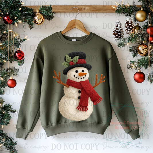 Festive Faux Yarn Snowman