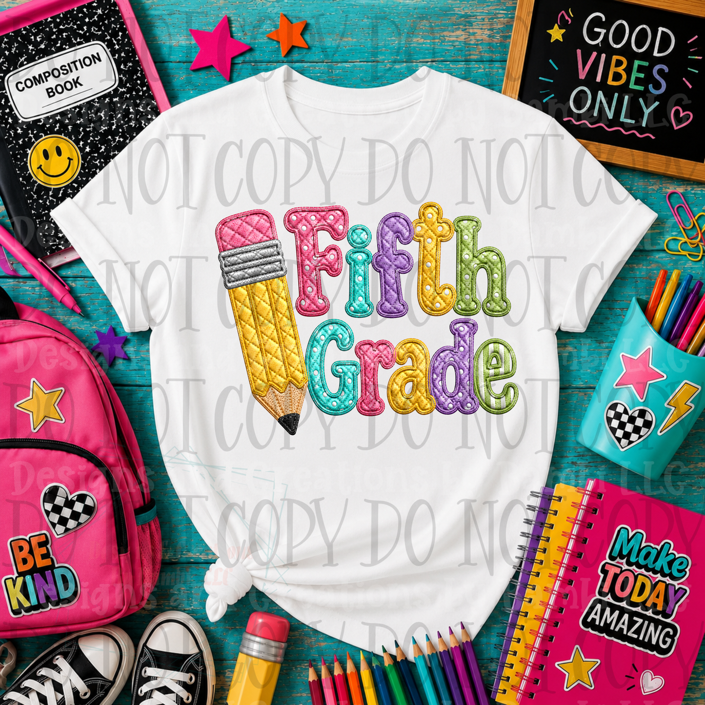 Faux Quilted Back To School Grade Collection