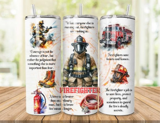 Firefighter Tribute 20 oz Skinny Sublimation Tumbler