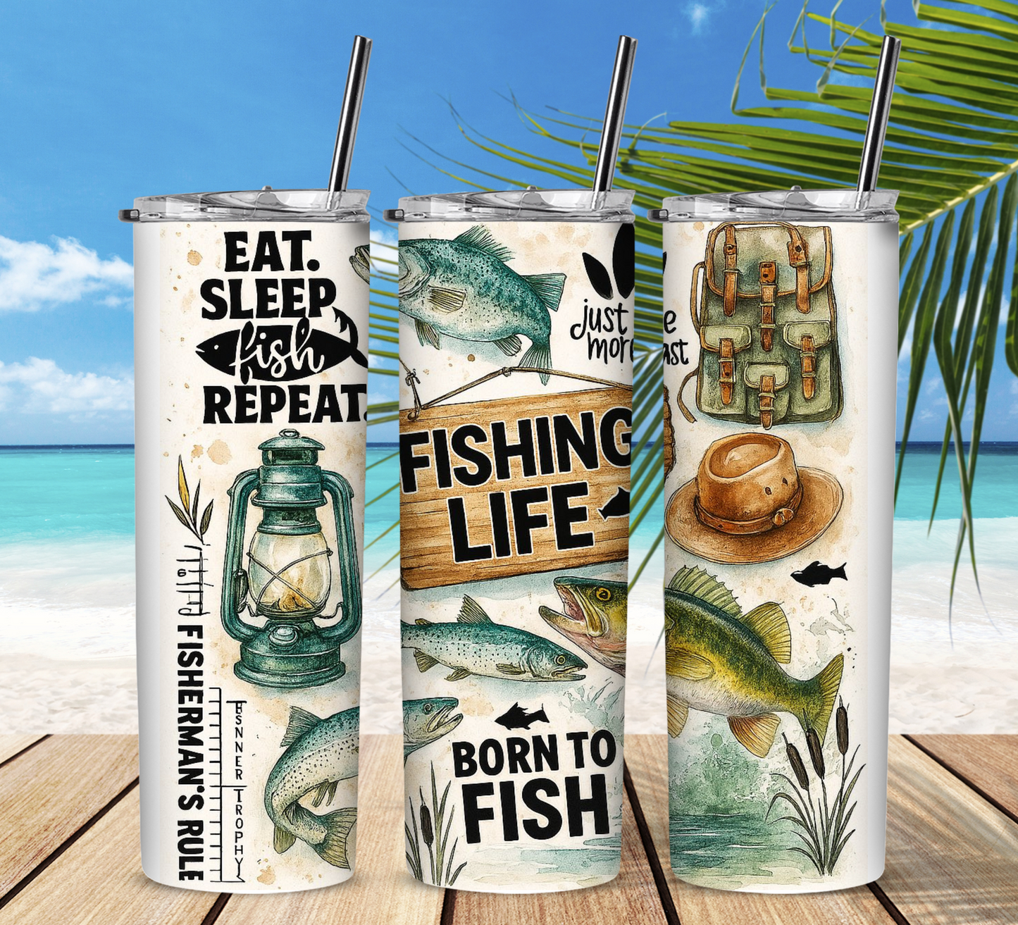 Fishing Life 20 oz Skinny Sublimation Tumbler