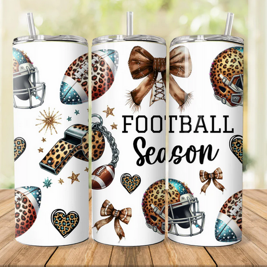 Football Season Coquette 20 oz Skinny Sublimation Tumbler