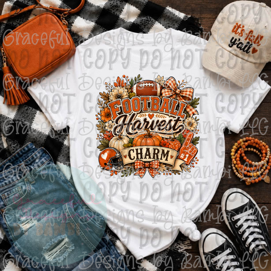 Football Harvest Charm Fall