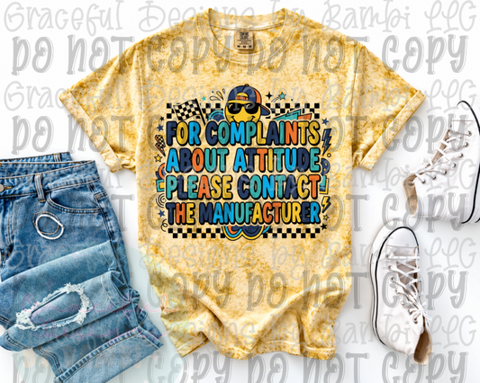 For Complaints Contact Manufacturer Boys Version 2