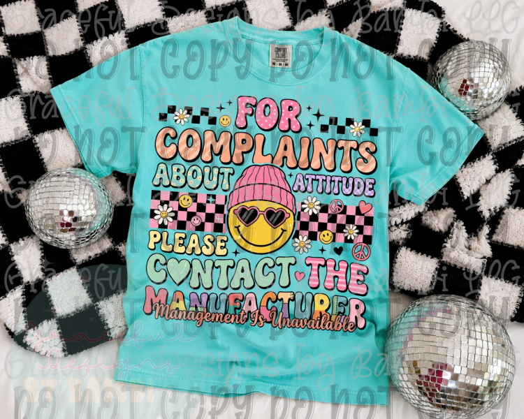 For Complaints Contact Manufacturer- Girls Version 2