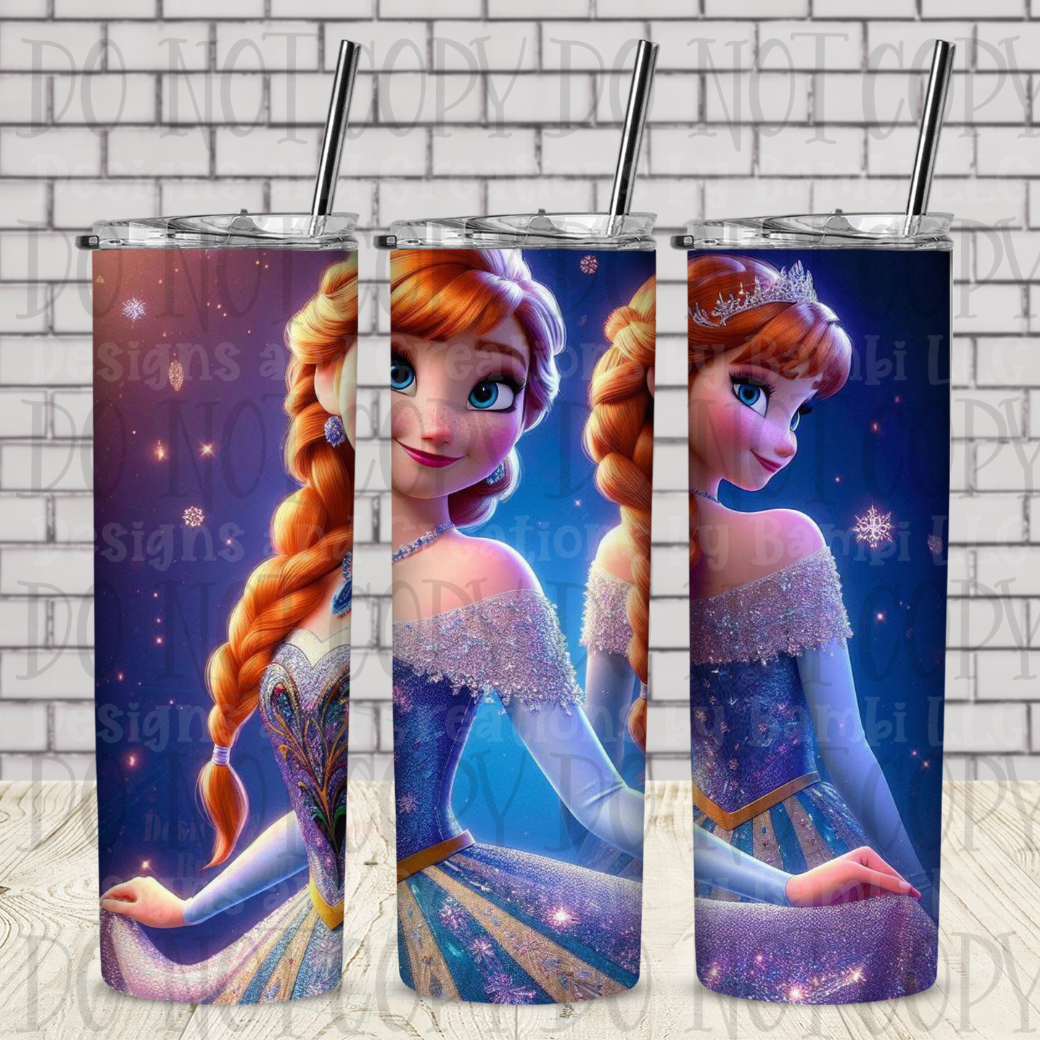 Frozen Anna 20 oz Skinny Sublimation Tumbler