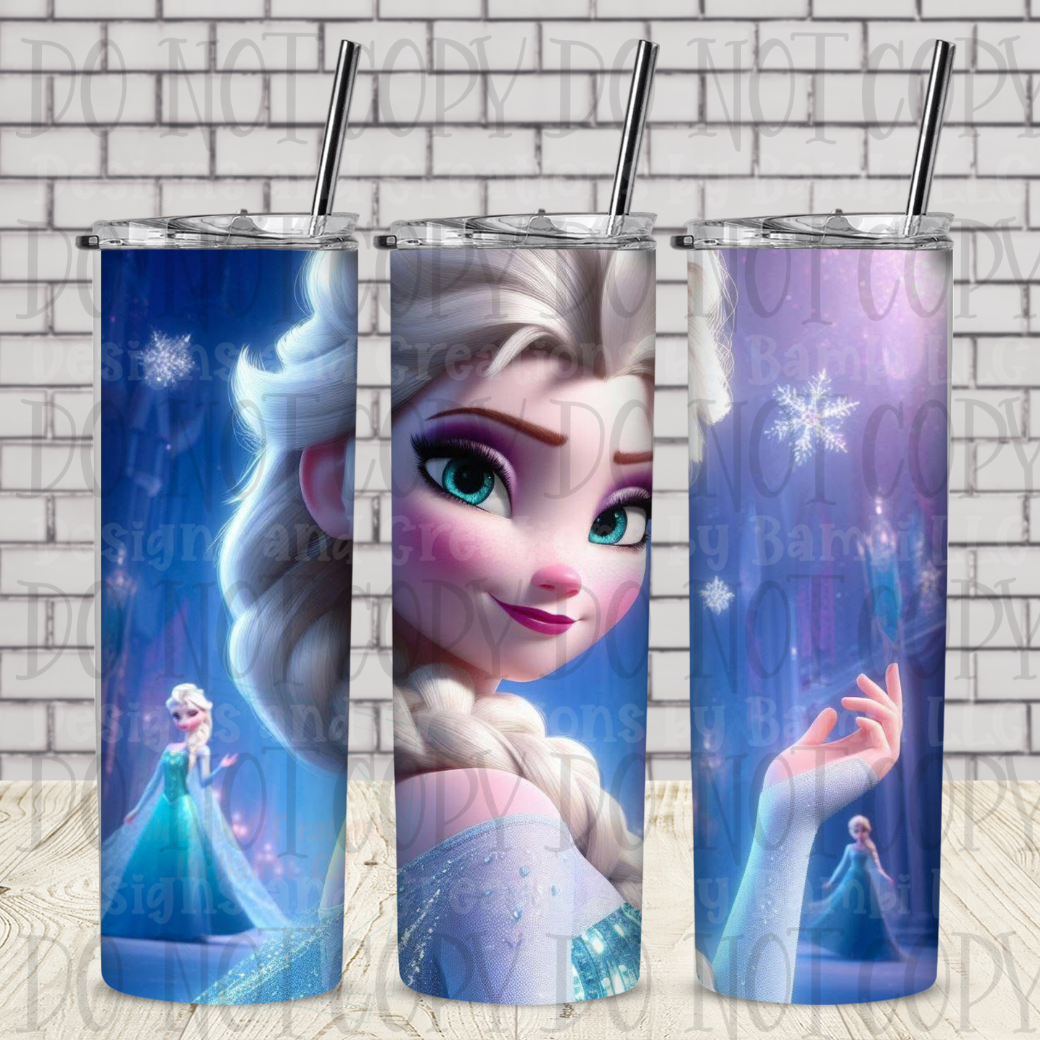 Frozen Elsa Version 1 20 oz Skinny Sublimation Tumbler