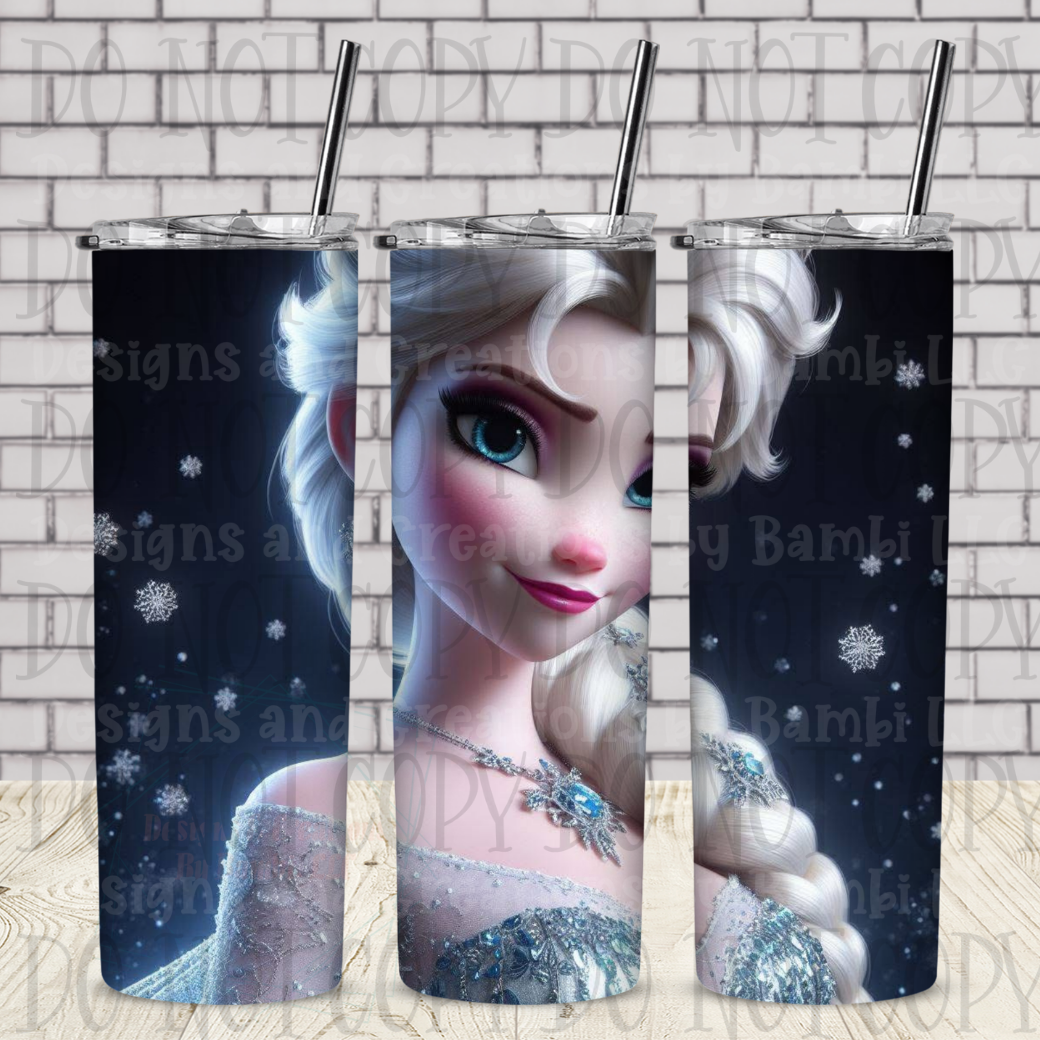 Frozen Elsa Version 2 20 oz Skinny Sublimation Tumbler