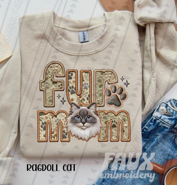 Fur Mom Faux Embroidery and Fabric Cat Breed Collection