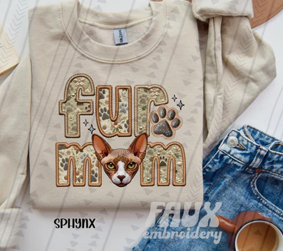 Fur Mom Faux Embroidery and Fabric Cat Breed Collection